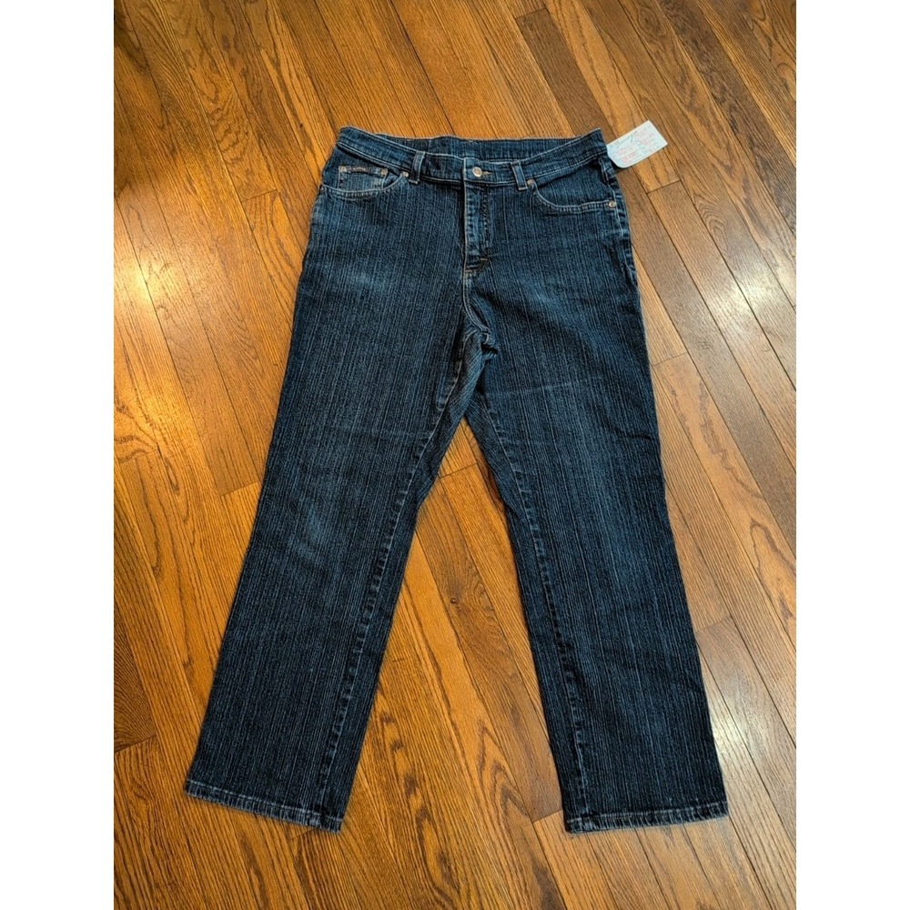 EUC Riders‎ by Lee Womens Dk Wash Straight Leg Stretch Midrise Jeans 33.5 x 28.5
